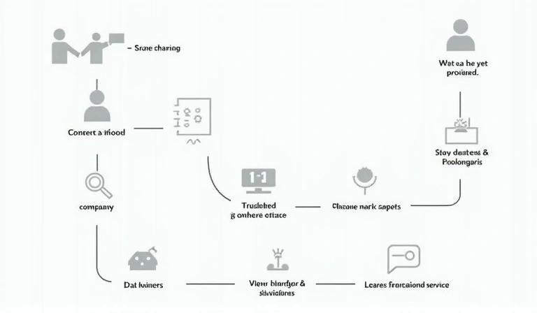 A flowchart showing data sharing paths, with clear indications of consent and security measures.